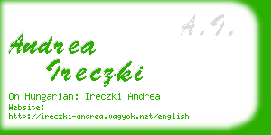 andrea ireczki business card